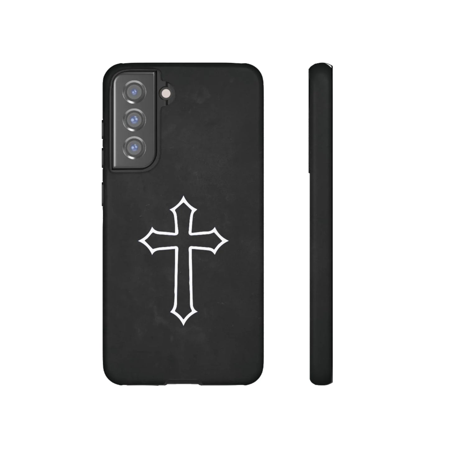 Black Christian Cross Phone Case - Matte Edition - Sheep Of Jesus