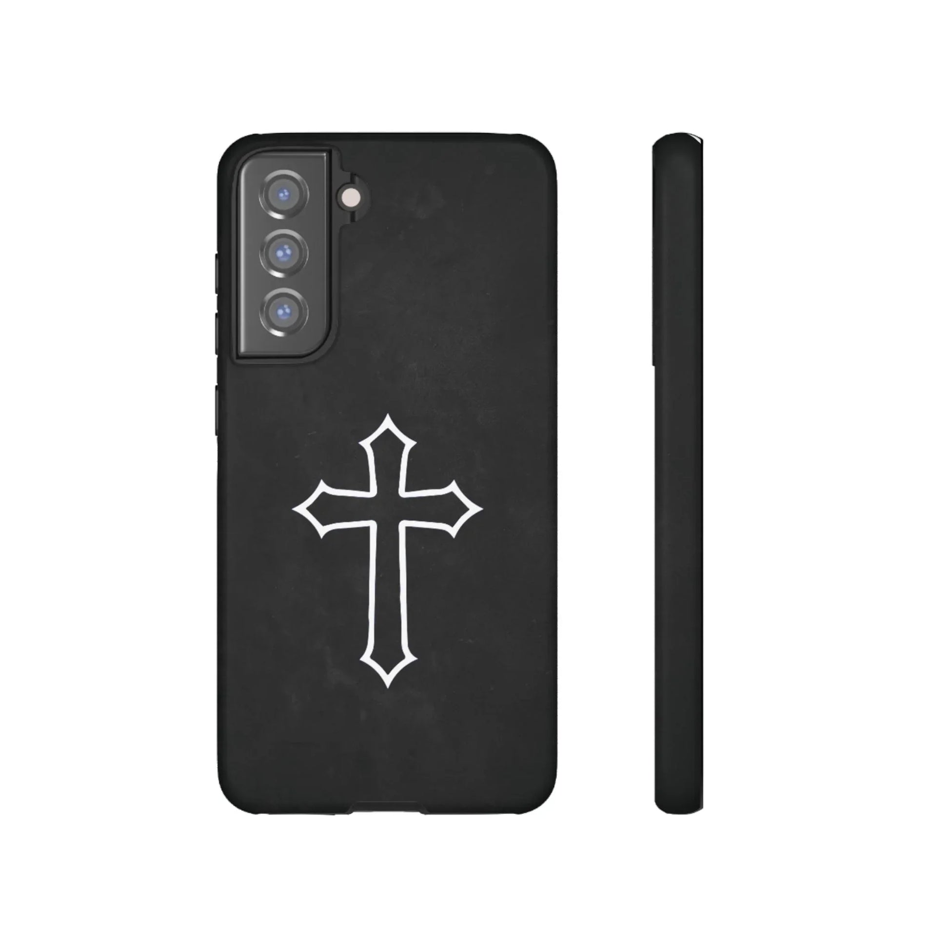 Black Christian Cross Phone Case - Matte Edition - Sheep Of Jesus