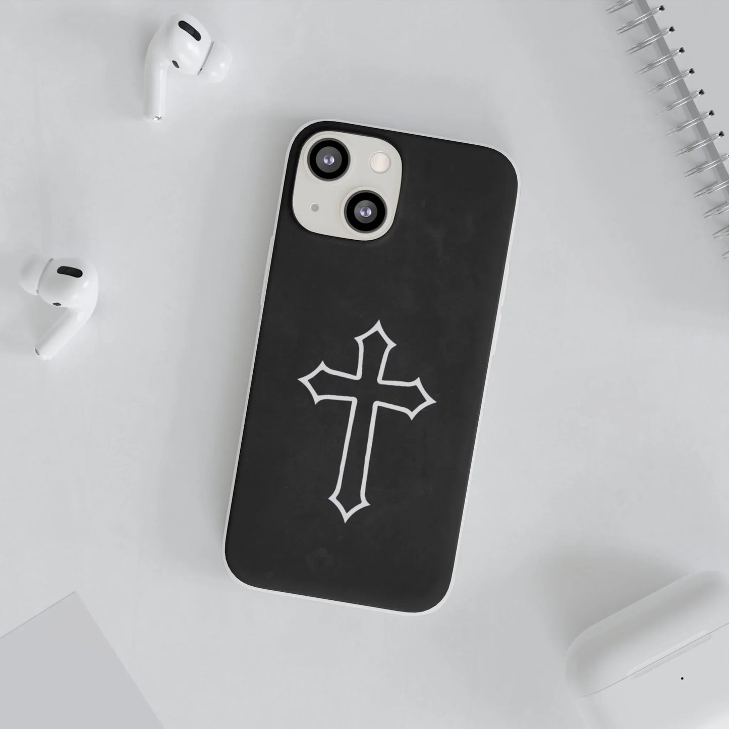 Black Christian Cross Phone Case - Flexible Edition - Sheep Of Jesus