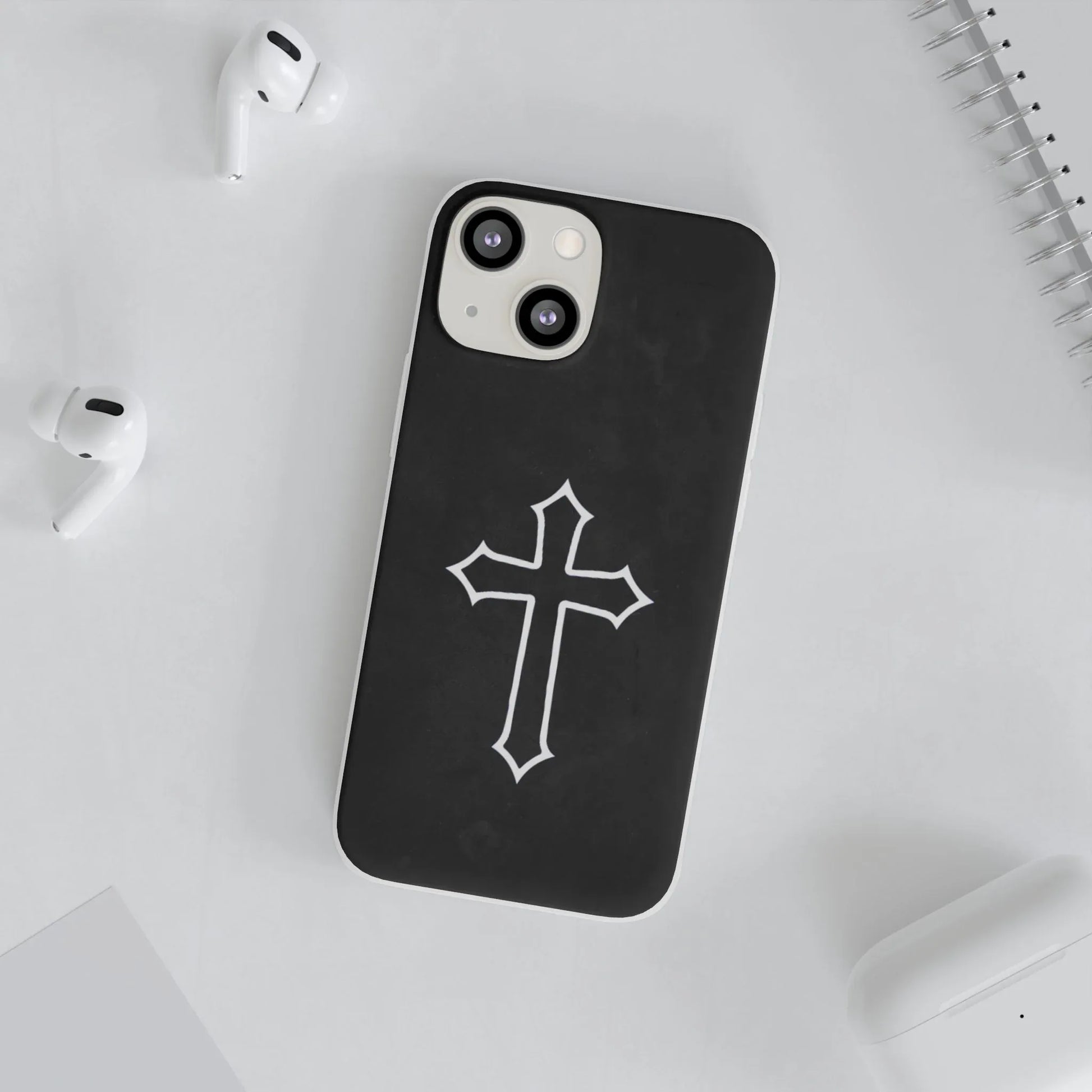 Black Christian Cross Phone Case - Flexible Edition - Sheep Of Jesus