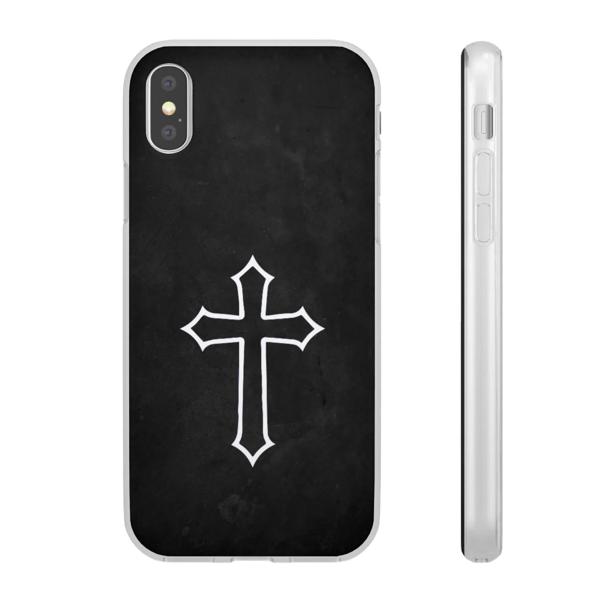 Black Christian Cross Phone Case - Flexible Edition - Sheep Of Jesus