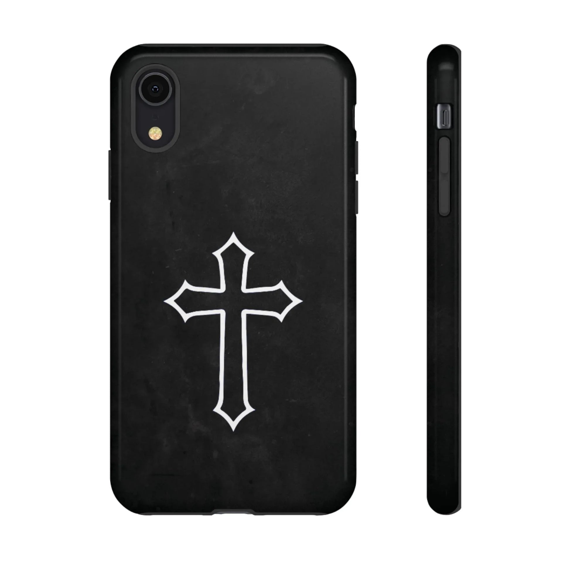 Black Christian Cross Phone Case - Glossy Edition - Sheep Of Jesus