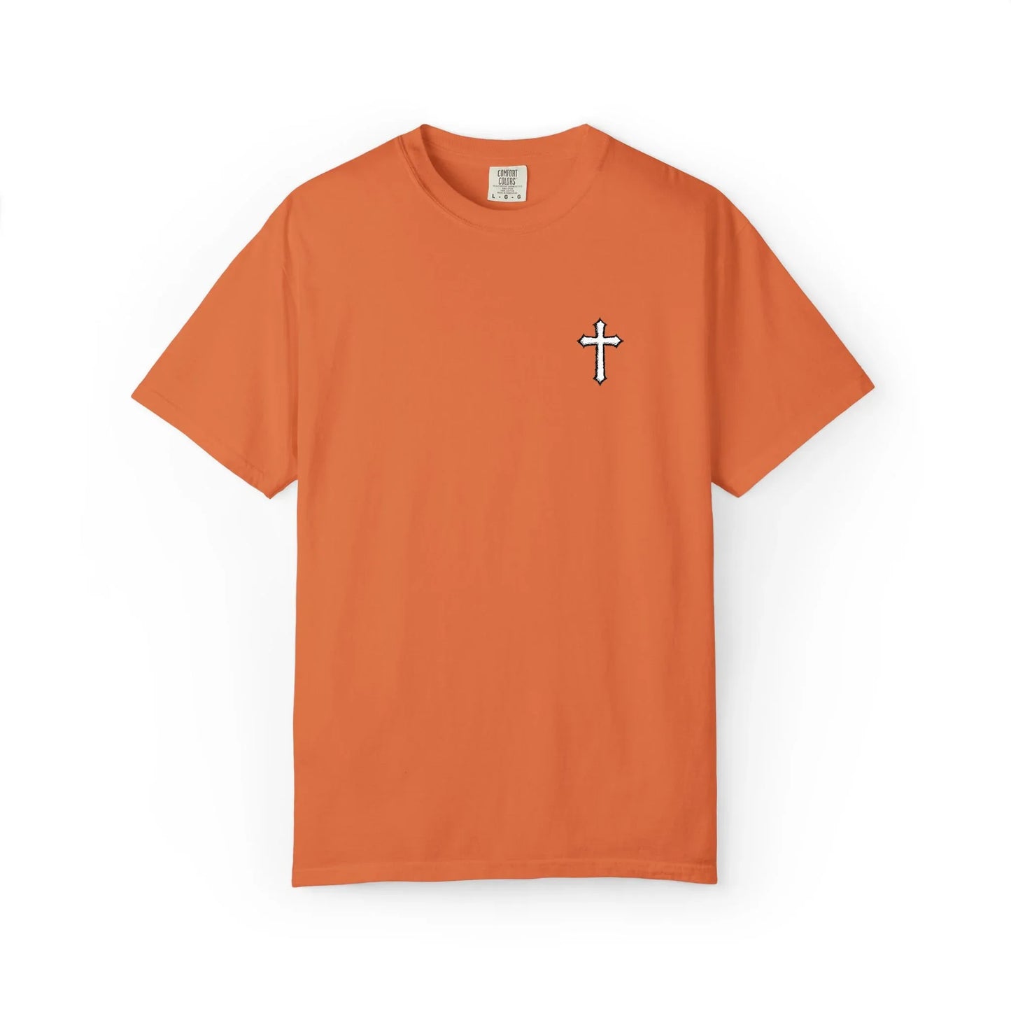 Cross Embroidered Tee T-Shirt | Garment-Dyed Vintage Cotton - Sheep Of Jesus