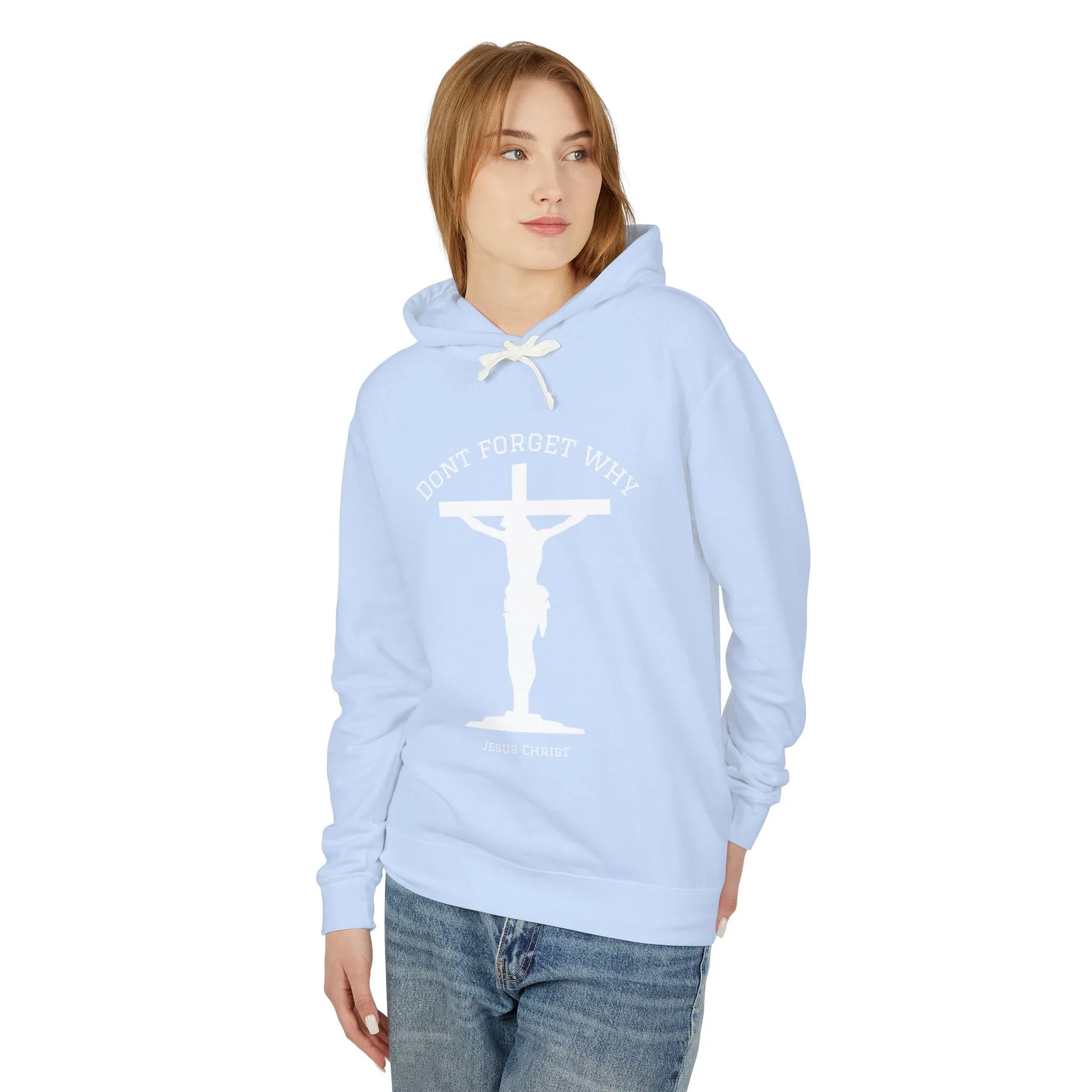 "Don't Forget Why", Faith-Inspired Lightweight Hoodie - Sheep Of Jesus