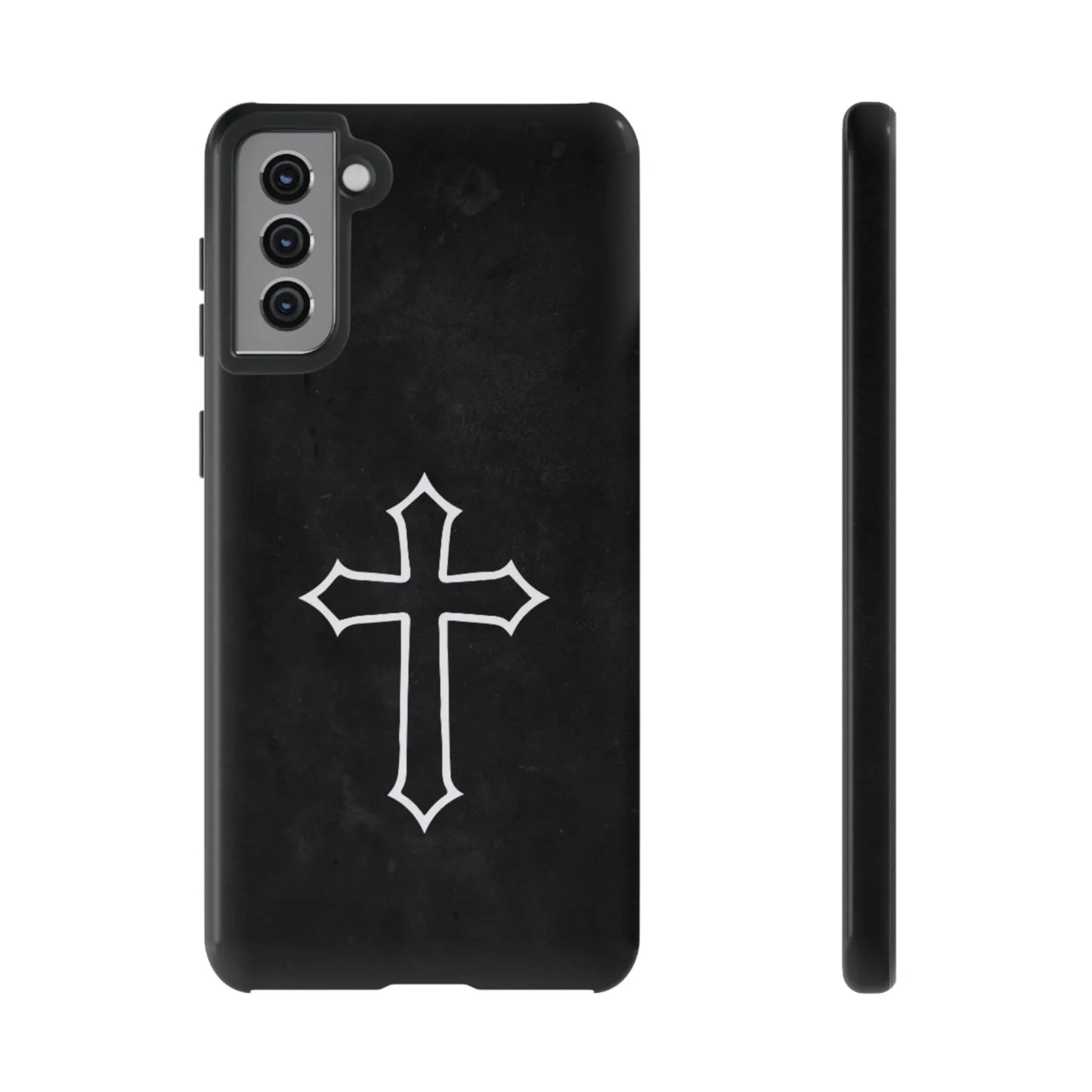 Black Christian Cross Phone Case - Glossy Edition - Sheep Of Jesus