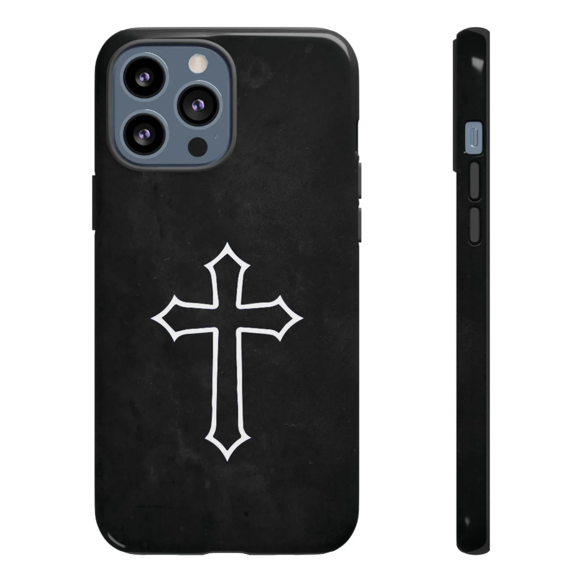 Black Christian Cross Phone Case - Glossy Edition - Sheep Of Jesus