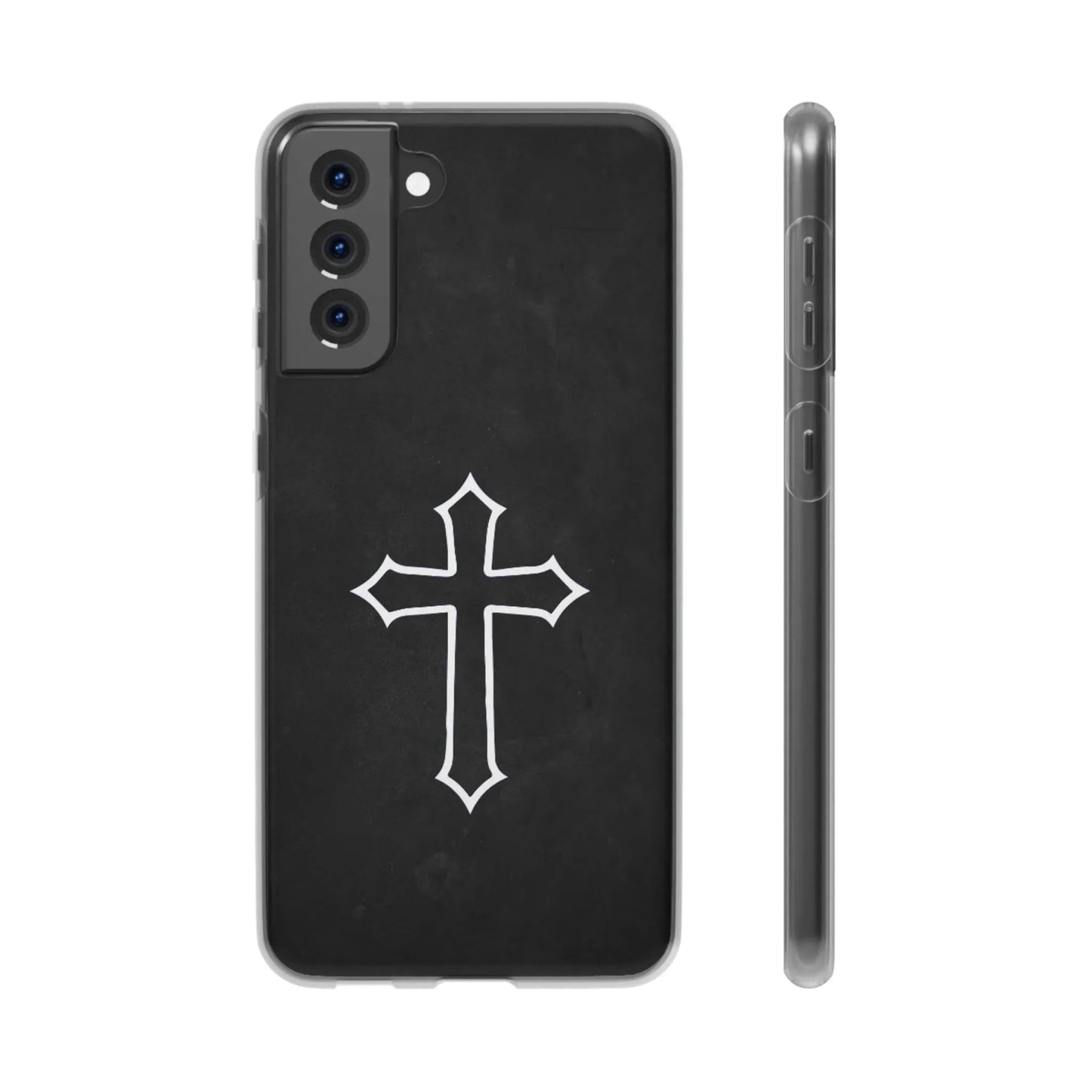 Black Christian Cross Phone Case - Flexible Edition - Sheep Of Jesus