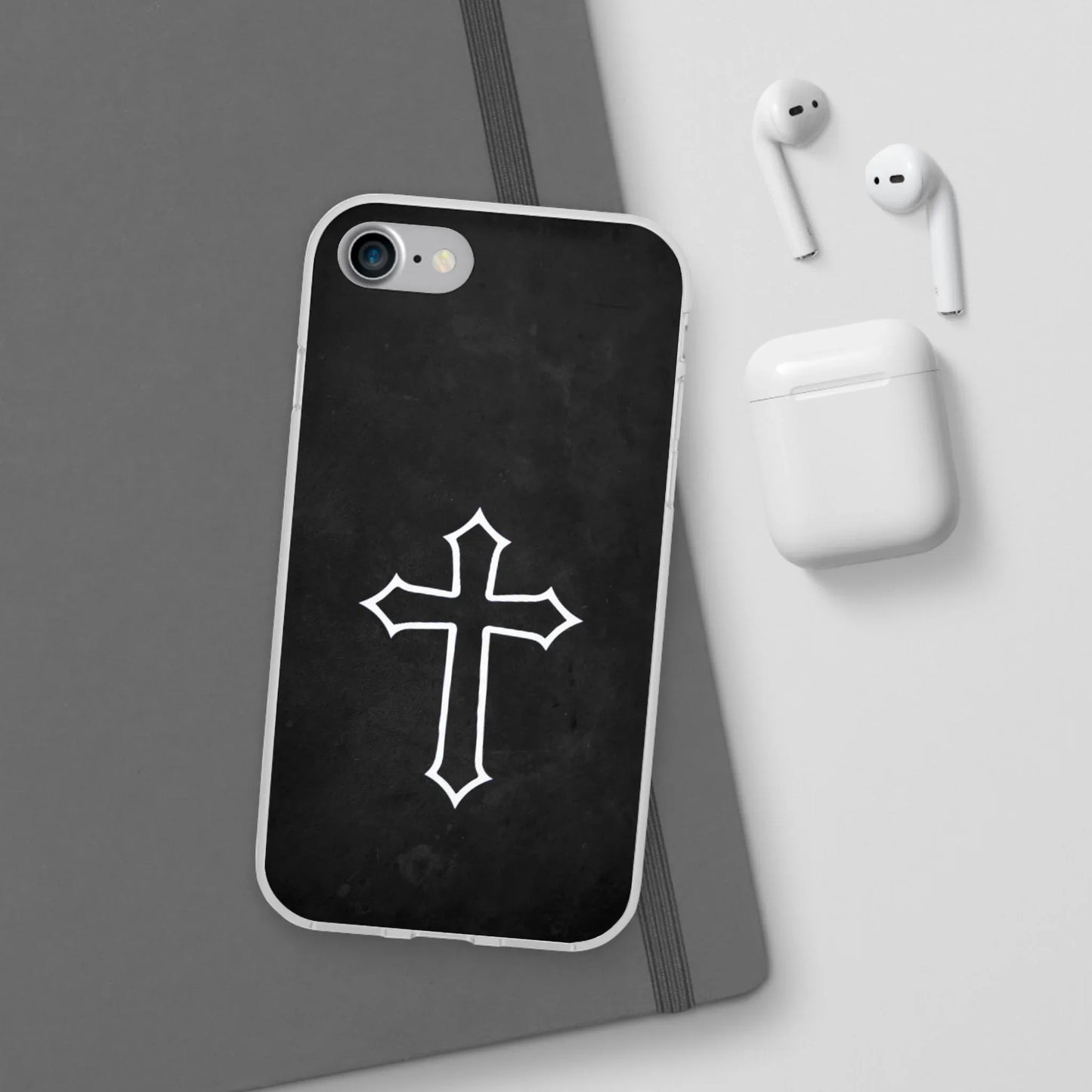 Black Christian Cross Phone Case - Flexible Edition - Sheep Of Jesus