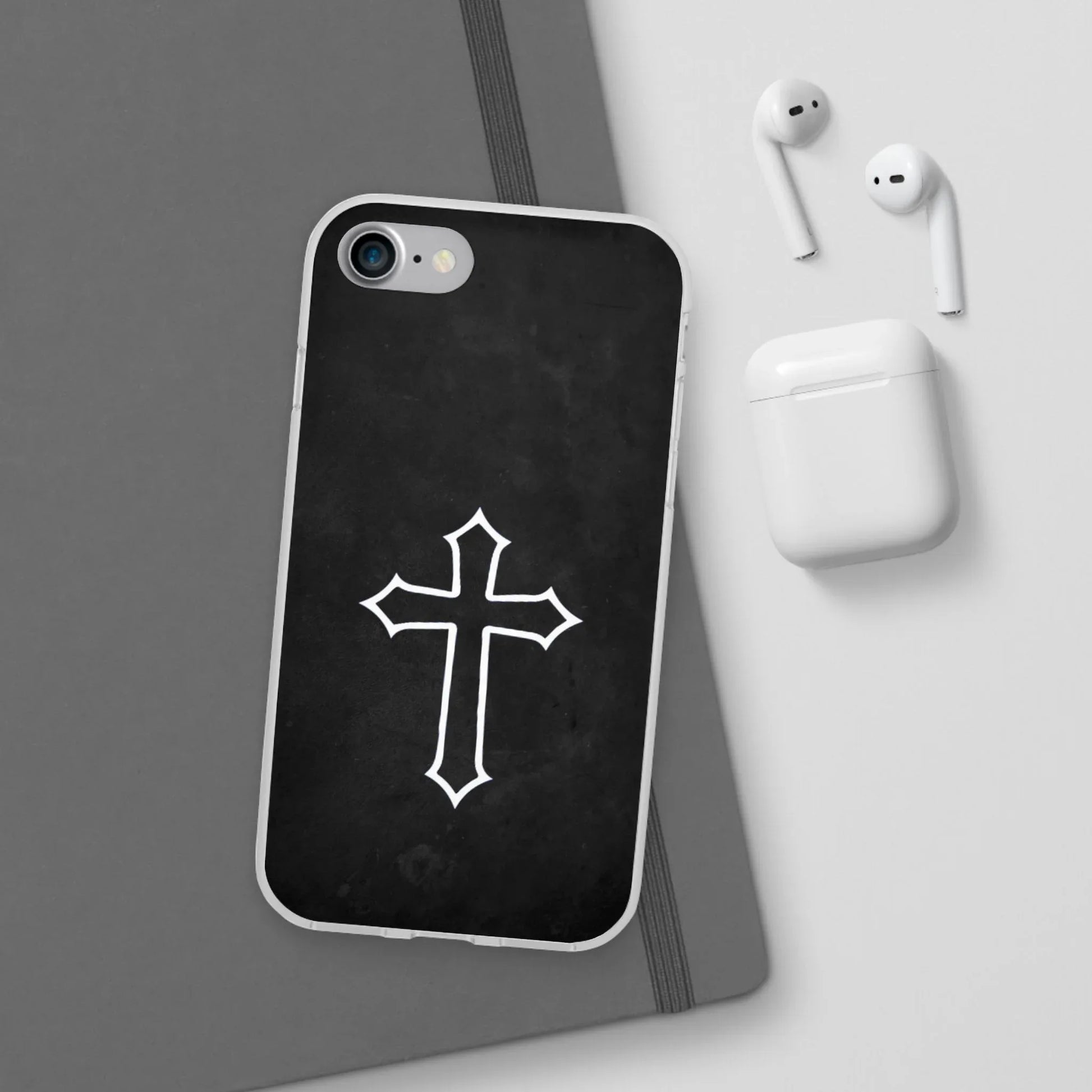 Black Christian Cross Phone Case - Flexible Edition - Sheep Of Jesus
