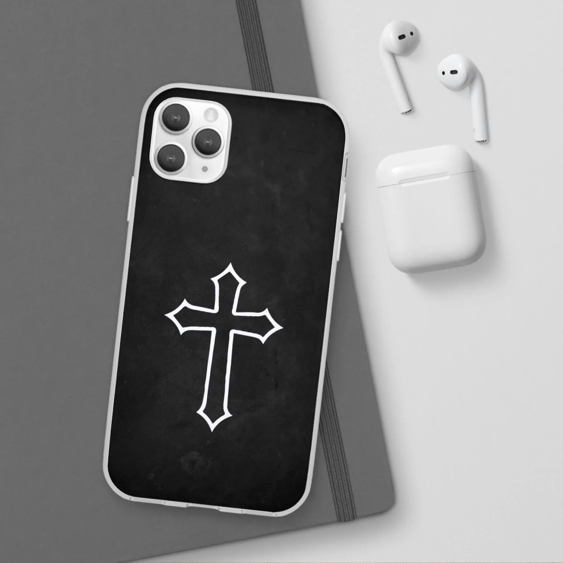 Black Christian Cross Phone Case - Flexible Edition - Sheep Of Jesus