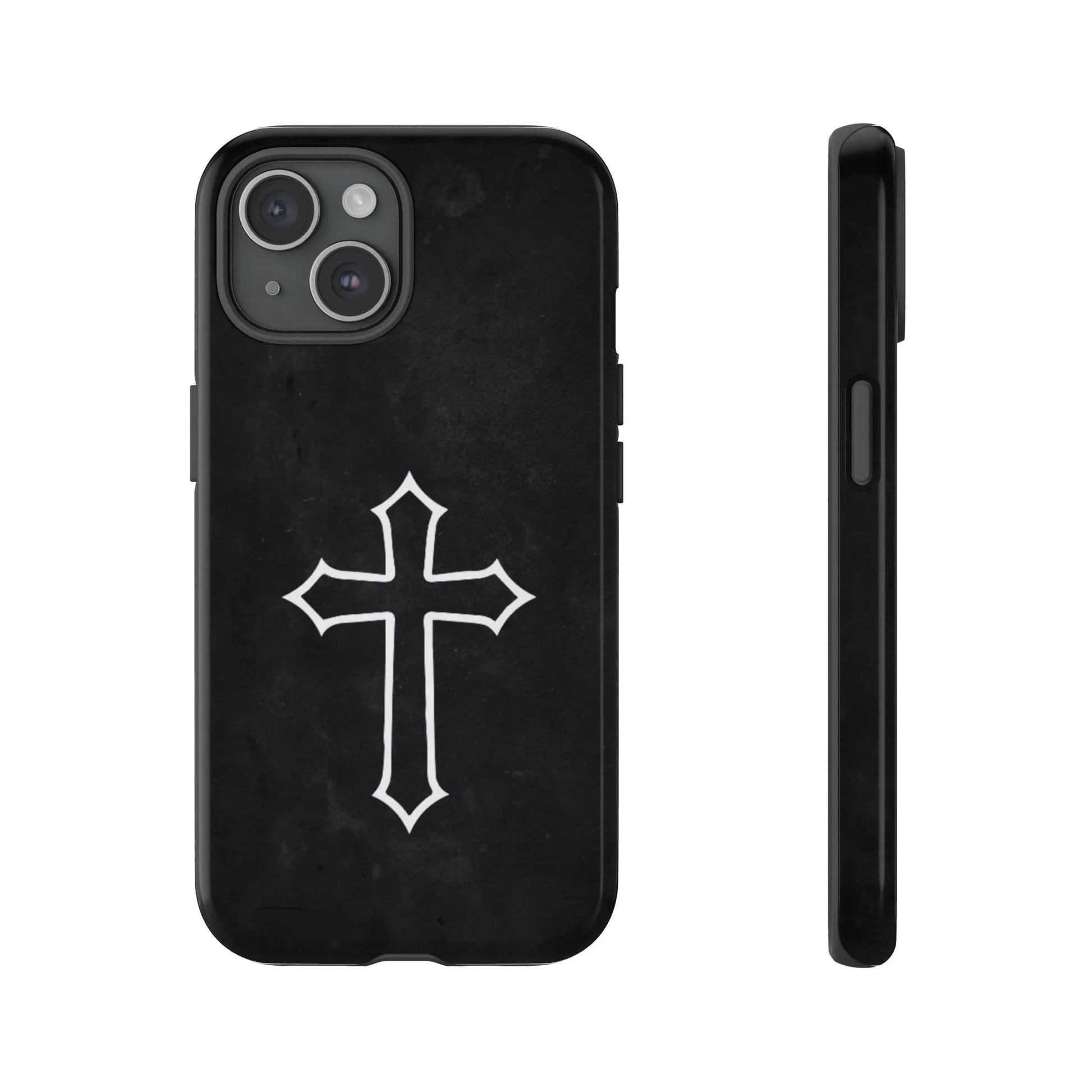 Black Christian Cross Phone Case - Glossy Edition - Sheep Of Jesus