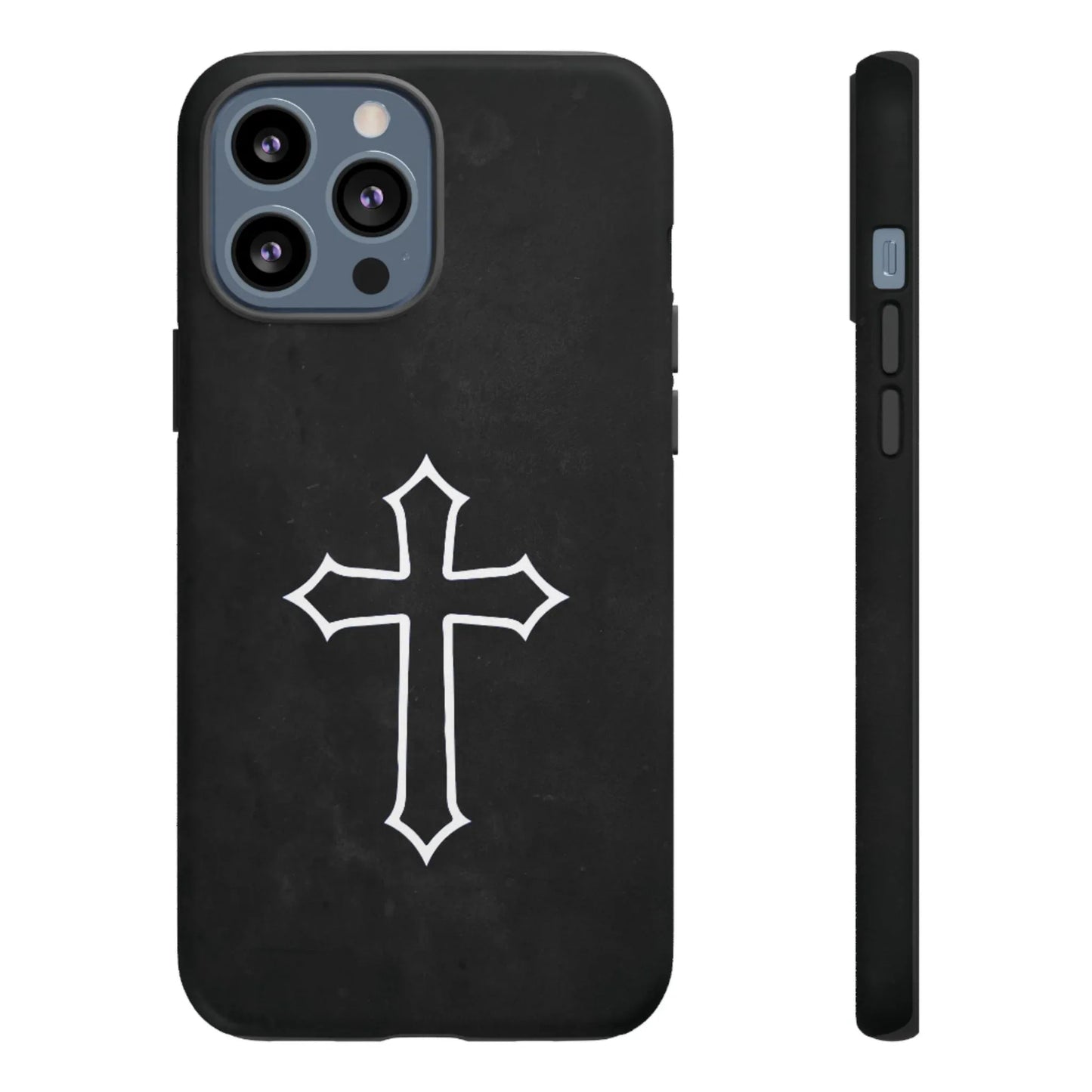 Black Christian Cross Phone Case - Matte Edition - Sheep Of Jesus