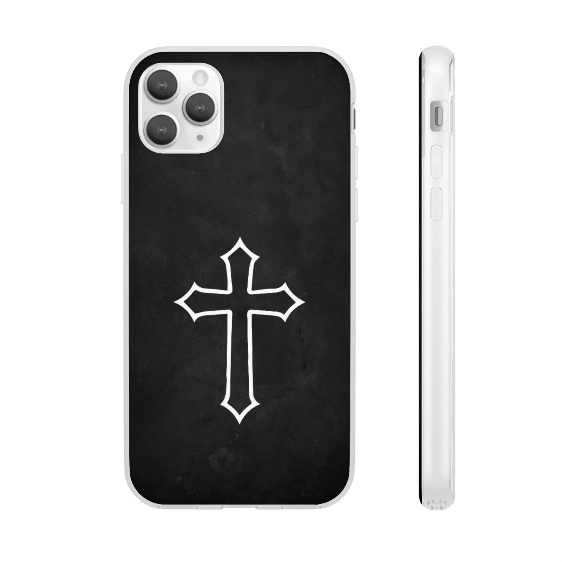 Black Christian Cross Phone Case - Flexible Edition - Sheep Of Jesus