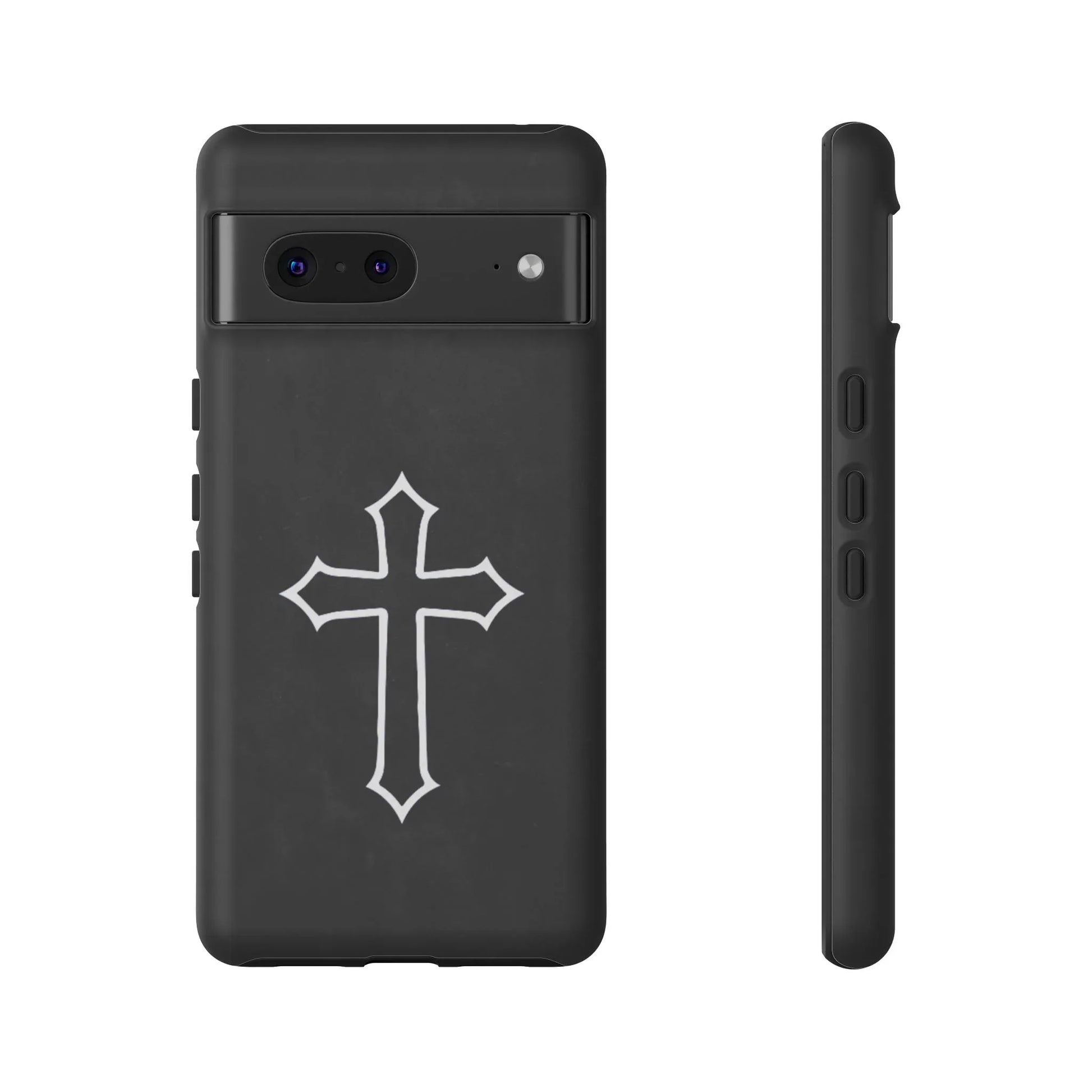 Black Christian Cross Phone Case - Matte Edition - Sheep Of Jesus