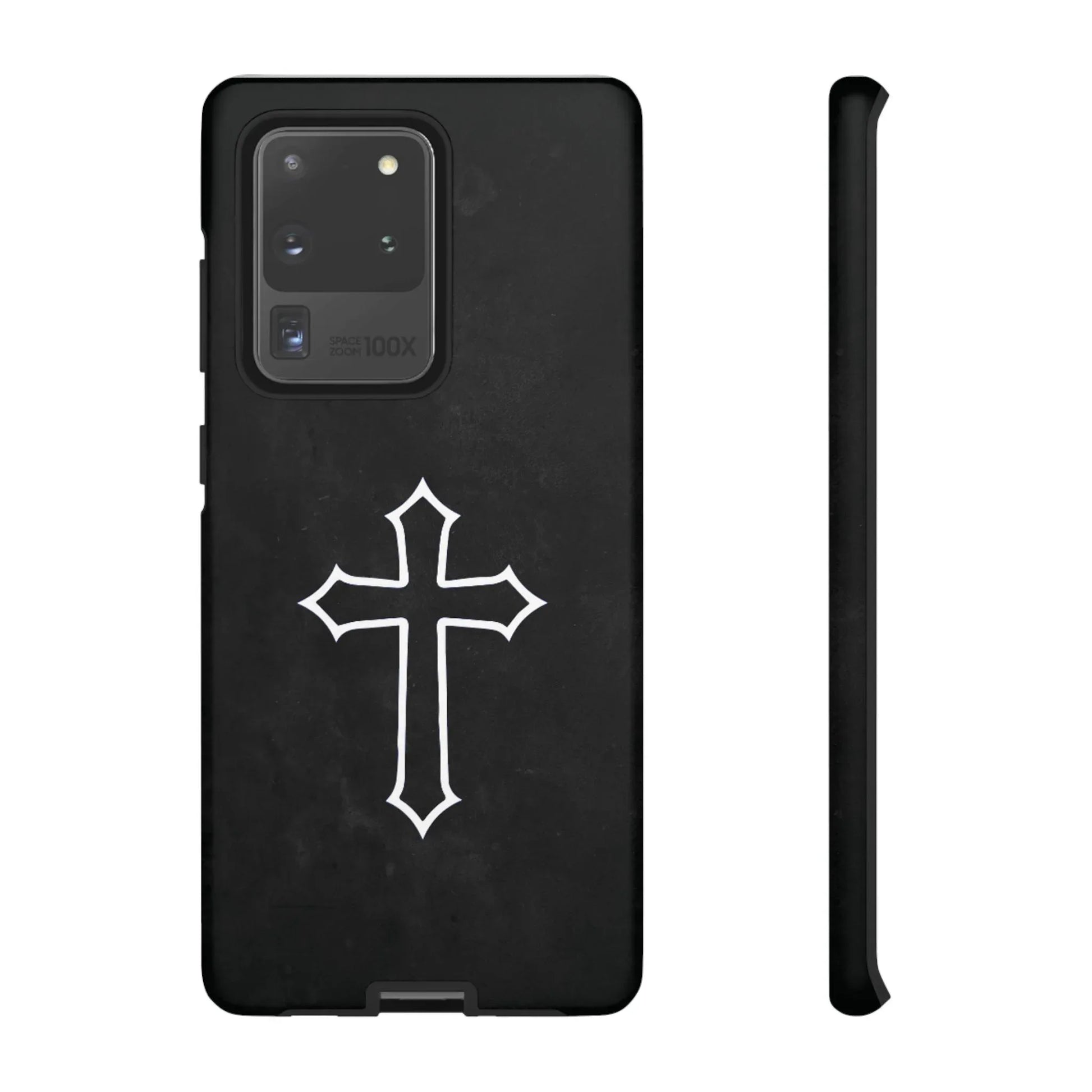 Black Christian Cross Phone Case - Matte Edition - Sheep Of Jesus